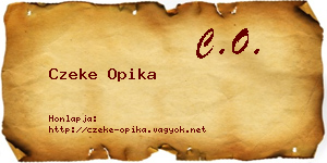 Czeke Opika névjegykártya